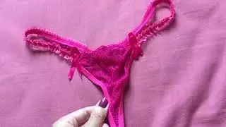 Mostrei Minha Lingerie Calcinha de Renda Rosa 