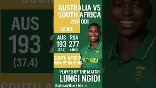Australia vs South Africa 2nd ODI | South Africa Won by 84 Runs | #allahmuhammad #shorts #viral