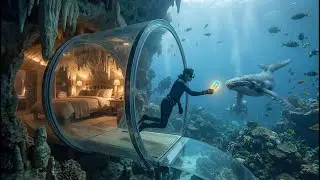 Transforming a Dark Underwater Cave into a Cozy Modern Room | Ocean Cave Build (ASMR)