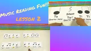 Reading Music for kids! Learning Ta, Ti Ti, and Silent Ta (Lesson 2)