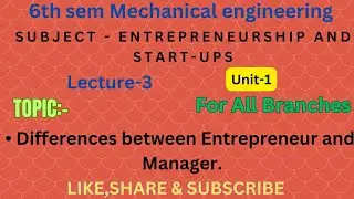 Entrepreneurship and start-ups.Diploma 6th sem.#entrepreneurship #startup #diploma#allbranches #like