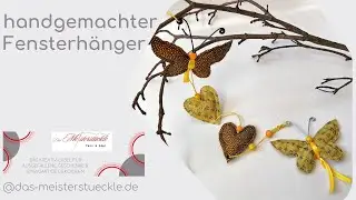 Handgerfertigte Wohnidee - Girlande mit Schmetterlingen & Herzchen