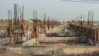 Curtain wall casting work | tie beam shuttering work | column casting work | building construction