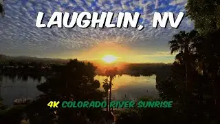 Harrahs Laughlin Nevada Colorado River Sunrise Timelapse - looking across to Bullhead City Arizona