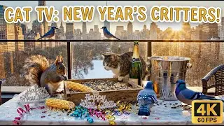 Happy New Year 2026 Cat TV 🌅 Central Park Sunrise with Pigeons & Squirrels - 8 Hours