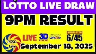 Lotto Result Today 9PM LIVE DRAW September 18,2025