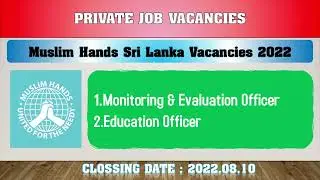 Muslim Hands Sri Lanka Vacancies 2022 | Jobs Display