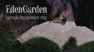 Gold Engagement Ring With Pear Cut Moss Agate