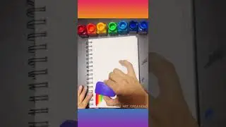 🌈DIY Rainbow drawing with sponge #art #drawing #artist #sponge #diy #craft #shorts #video  #rainbow