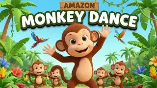 Monkey Dance Party 🐵🎶 | Fun Jungle Animal Dance Song for Kids