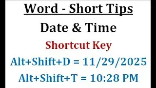 MS Word Shortcut: এক ক্লিকেই Date & Time ইনসার্ট করুন | Alt + Shift + D / T Tutorial