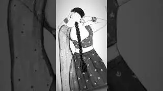 Stunning Back Pose Girl Dress Sketch  Beginner Drawing Girl Long Gown Backside Drawing |#viralreels