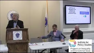 Chuck Collins facilitates a presentation on Sustainable Aviation Fuels at Massachusetts Statehouse