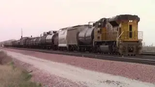 Union Pacific manifest at the Hard Road crossing, Boone, Iowa