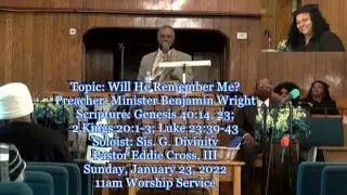 GHBC 01 23 22 Minister Benjamin Wright 11am