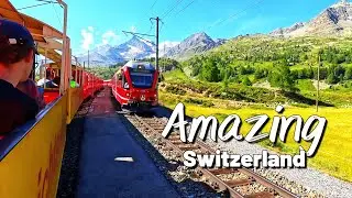 World's Best Open Scenic Carriage Train Ride | SWITZERLAND 4K