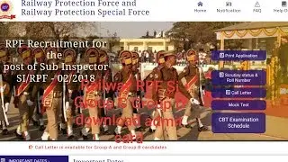 Railway RPF Si Group C Group D download admit card