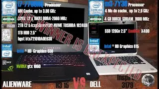 ALIENWARE R3 15 VS DELL INSPIRON 3179 i7-7700HQ VS M3-7Y30  #computer#boot#start#speedtest #booting