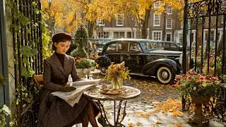 Autumn Vintage Jazz from 1940s - Happy Morning Jazz and European Village Outdoor Coffee Shop