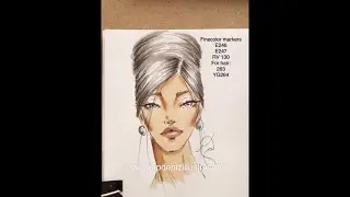 Fashion sketch tutorial by ZEYNEP DENIZ-fashion face/hair/markerrendering
