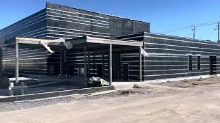 How to do metal stud framing,dense glass, air barrier,exterior metal wall panels, concrete slab work