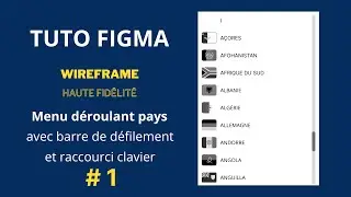 (#1) TUTO FIGMA. Menu d&eacute;roulant pays avec scroll bar et raccourci clavier !
