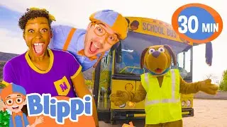 Wheels On The Puppy Bus! | Blippi Songs 🎶| Educational Songs For Kids