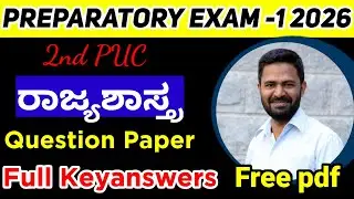 2nd PUC Political Science Important Questions For Preparatory Exam 2 2026 with answers