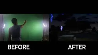 Simple Green Screen composite Before/After | 2 hours