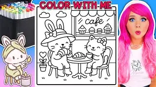 Coloring Tutorial Caf&eacute; Cuties Coloring Page 🥐☕️ | Ohuhu Art Markers | COLOR ALONG WITH KIMMI