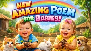 Cute Baby Poem | Babies Playing with Mud and Animals..