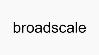 How to pronounce broadscale