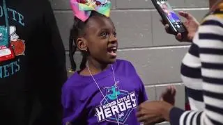 Sydney Alston Autism Girl as NBA Charlotte Hornets Hugo's Little Hero & November 2019 Mighty Bee!