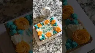 Teal and orange cookie cake #cookiecake #cakedecorating #cakevideos #asmr #bakingasmr #teal