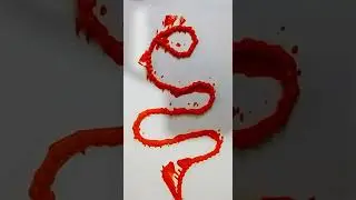 Painting technique with bead necklace. Creative idea for painting. #shorts
