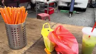 Night food stalls outside Platinum Mall Bangkok