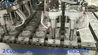Auto 2 Size Cups Filling Capping Machine Ice Cream Filling Packing Machine