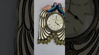 Singing Peacock Clock Peacock Wall Decor Wooden Wall Clock Vintage Clock for Living Room Restaurants