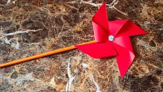 How to make paper firki / paper windmill for kids // paper pinwheel making idea / DIY 
