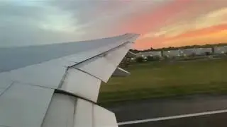 Cathay Pacific 777-300 Sunset Takeoff Tokyo Narita CX505
