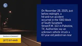 Pedestrian Injured in Hit-and-Run Crash on FM 322 in Palestine