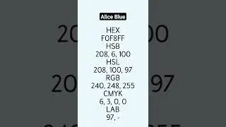 HTML Color CAlice Blue | HEX Codes
