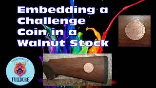 Embedding Copper Coin in Walnut Gun Stock #challengecoin #laserengraving #gunstock #engraving