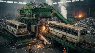 How Old Buses Are Recycled Into Shipping Containers (Full Process).