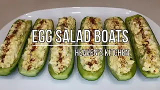 Low Carb Egg Salad Cucumber Boats - Quick & Healthy Keto Snack