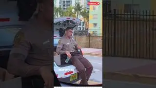 Miami Handsome Police officer on duty  #shorts