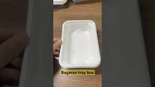 Bagasse tray box Natural Bagasse Take Out Container, Rectangular #bagasseproducts #bagassebowls