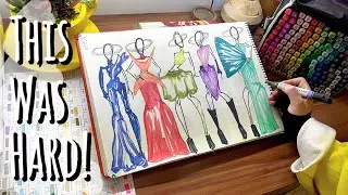 ‏ How to Create 5 Fashion Designs Under 5 Minutes ⏱️✍️ | Fashion Sketching Speed