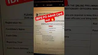 IBPS PO Admit card 2025 out 🥳  My shift and exam date?? your exam date  below👇🏻#bank #exam #ibpspo