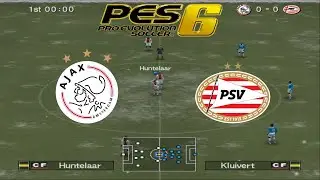 PES 6: Аякс Амстердам против ПСВ Эйндховен - Геймплей Pro Evolution Soccer 6
